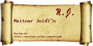 Meitner Jolán névjegykártya